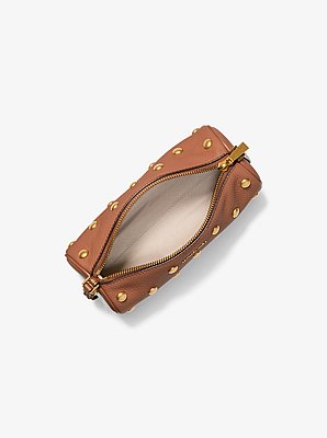 Zylindrische Pochette Izzy Small aus gekrispeltem Leder mit Nieten
