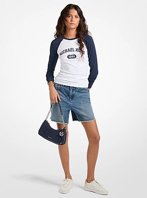 Graphic Logo Stretch Cotton Baseball T-Shirt