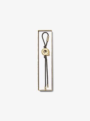 Initial Gold-Tone and Speckled Cord Bag Charm in 18K GOLD | Michael Kors image number 1