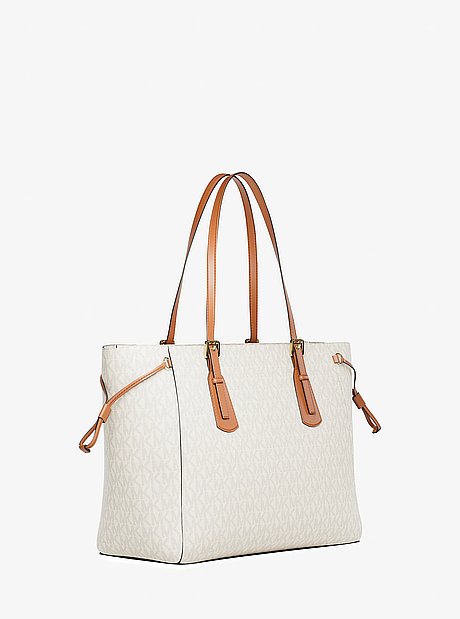 Voyager Large Signature Logo Top-Zip Tote Bag