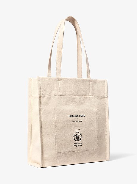 Watch Hunger Stop Large Printed Cotton Canvas Tote Bag