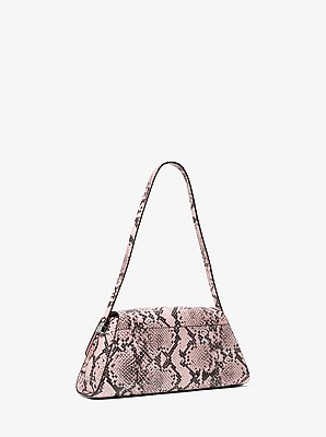 Sac port&eacute; &eacute;paule Ludlow de taille moyenne en cuir effet serpent en relief