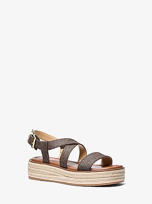 Espadrille-Sandale Lynn mit Signature-Logomuster und Plateau