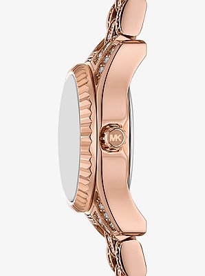 Mini Lexington Pav&eacute; Rose Gold-Tone Watch