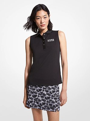 Golf Logo Piqu&eacute; Sleeveless Polo Shirt