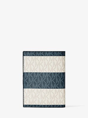 Funda para pasaporte Jet Set Travel mediana a rayas con logotipo exclusivo