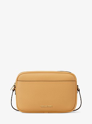 Grand sac &agrave; bandouli&egrave;re pour appareil photo Jet Set en cuir grain&eacute;