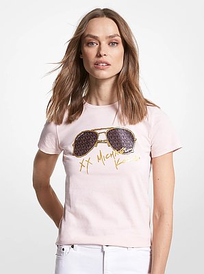 Logo Aviator Print Organic Cotton T-Shirt