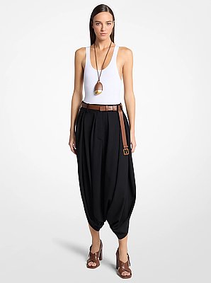 Draped Tissue Wool Culottes
