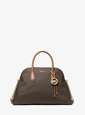 Borsa a mano Freddie grande bombata con stampa logo