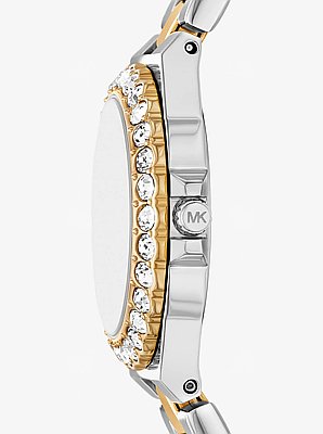 Mini Lennox Pav&eacute; Two-Tone Watch