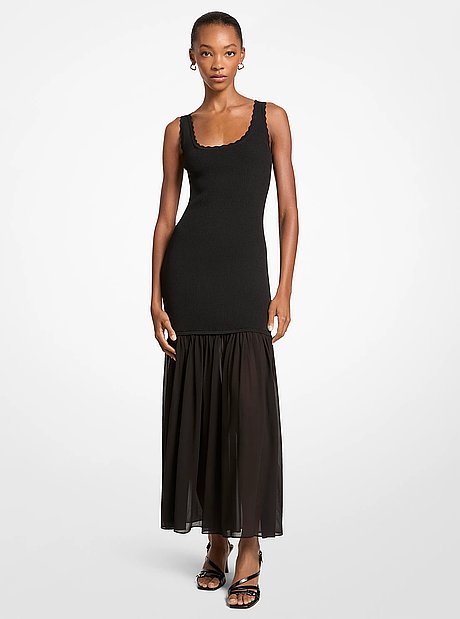 Robe d&eacute;bardeur en viscose extensible
