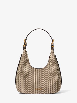 Nolita Small MK2000 Logo Jacquard Hobo Shoulder Bag