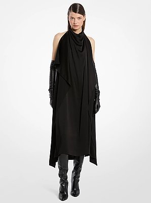 Charmeuse Scarf Halter Dress