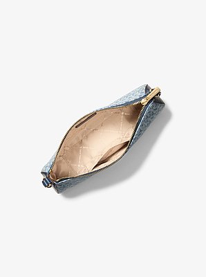 Sammy Small Signature Logo Print Denim Pochette