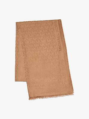 Logo Jacquard Silk Scarf