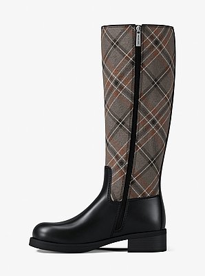 Royce Plaid Print Wool Blend Riding Boot