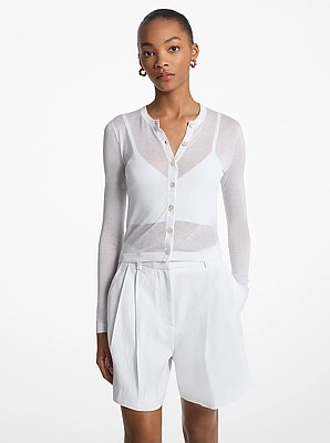 Tencel Blend Cropped Cardigan and Bra Top