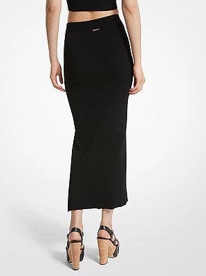 Viscose Blend Ruched Skirt