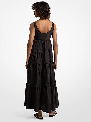 Robe en coton extensible &agrave; volants