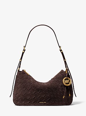 Nolita Medium Hand-Woven Suede Shoulder Bag