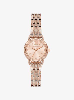 Petite Melissa Pav&eacute; Rose Gold-Tone Watch