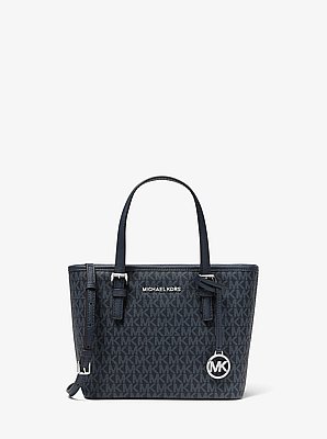 Bolso tote Jet Set Travel extrapeque&ntilde;o con cremallera superior y estampado de logotipos