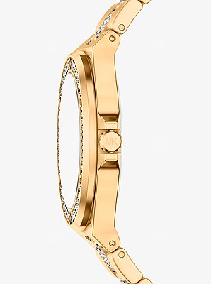 Lennox Pav&eacute; Gold-Tone Watch