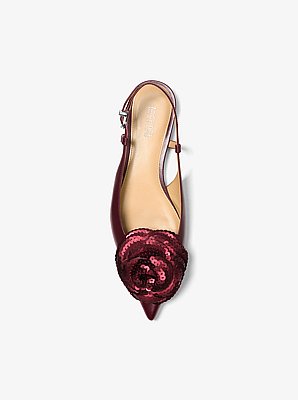Elodie Embellished Leather Slingback Flat