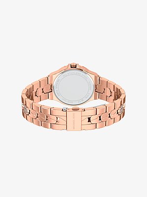 Lennox Pav&eacute; Rose Gold-Tone Watch