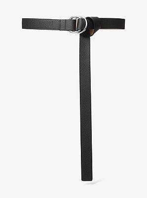 Pebbled Leather Double Ring Belt