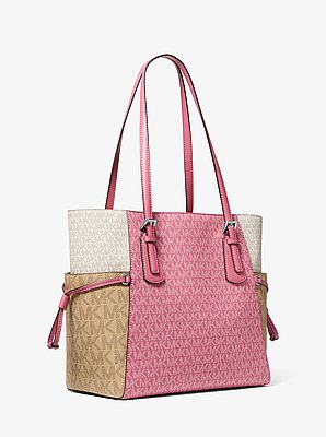 Voyager Large Color-Block Signature Logo Tote Bag
