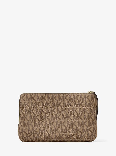 Jet Set Travel Small Signature Logo Wristlet