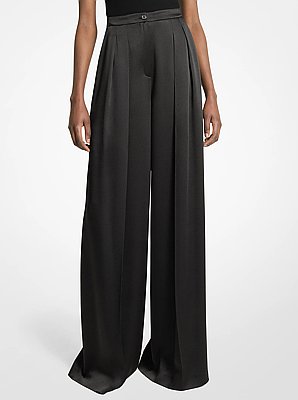 Hammered Satin Palazzo Trousers