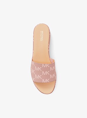 Sadler Logo Jacquard Platform Slide Sandal