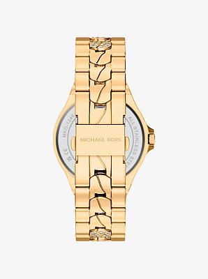 Lennox Pav&eacute; Gold-Tone Watch