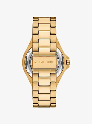 Montre surdimensionn&eacute;e Lennox de ton or &agrave; pav&eacute;