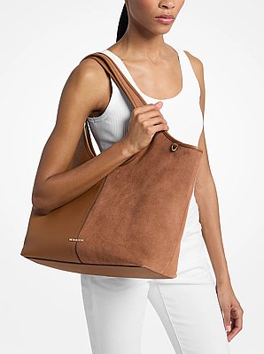 Bolso tote Henry grande de piel y gamuza