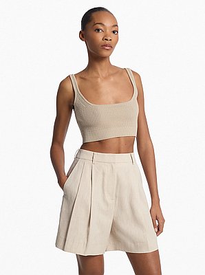 Ribbed Stretch Cotton Tank Top