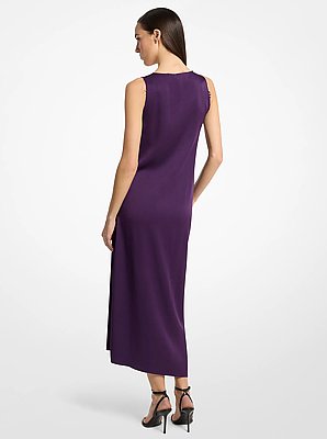 Draped Satin Tank Dress