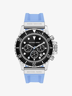 Reloj Everest oversize en tono plateado con correa de silicona