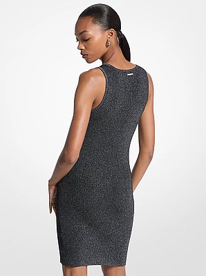 Metallic Ribbed Knit Tank Dress