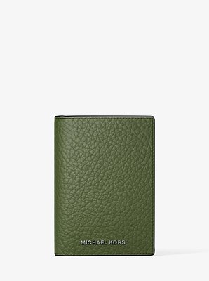 &Eacute;tui &agrave; cartes folio Hudson en cuir grain&eacute;