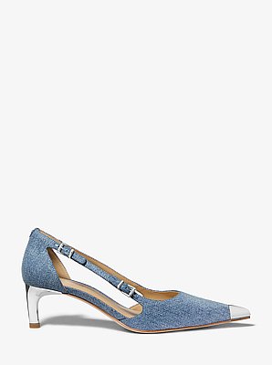 Kasia Denim Kitten Pump