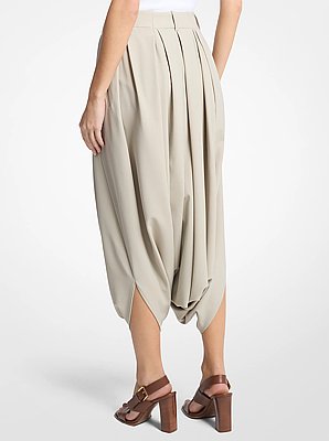 Draped Tissue Wool Culottes