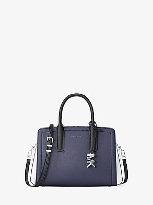 Laila Small Color-Block Leather Satchel