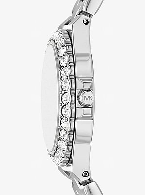 Mini Lennox Pav&eacute; Silver-Tone Watch