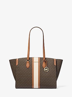Becca Large Striped Signature Logo Tote Bag
