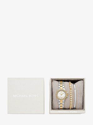 Set de regalo de joyas y reloj Everest petite en tono dorado