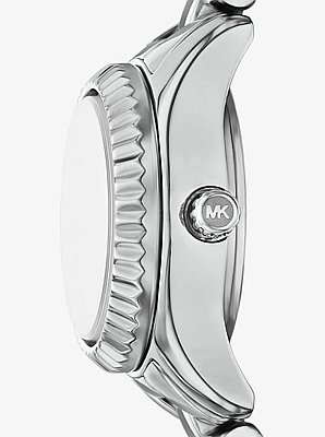 Petite Lexington Pav&eacute; Silver-Tone Watch and Jewelry Gift Set